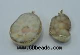 NGP1024 25*35mm - 35*45mm freeform druzy agate beads pendant