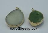 NGP1027 25*35mm - 35*45mm freeform druzy agate beads pendant