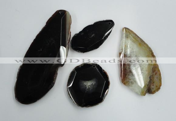 NGP1259 30*45mm - 50*80mm freeform agate gemstone pendants wholesale