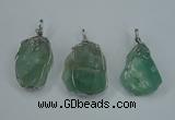 NGP1293 18*30mm – 25*35mm nuggets green fluorite pendants