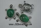 NGP1297 43*60mm tortoise agate pendants with crystal pave alloy settings