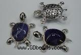 NGP1299 43*60mm tortoise agate pendants with crystal pave alloy settings