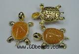 NGP1304 43*60mm tortoise agate pendants with crystal pave alloy settings