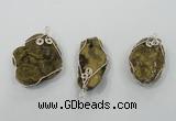 NGP1320 30*40mm - 45*55mm freeform agate pendants with brass setting