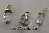 NGP1357 15*30mm - 20*35mm faceted nuggets white crystal pendants