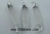 NGP1358 10*45mm - 15*75mm carved white crystal pendants