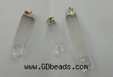 NGP1359 10*45mm - 15*75mm carved white crystal pendants