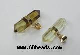 NGP1363 7*35mm - 11*30mm faceted nuggets lemon quartz pendants