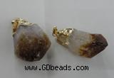 NGP1388 18*35mm - 20*50mm nuggets citrine gemstone pendants