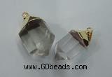 NGP1390 15*20mm - 20*35mm faceted nuggets white crystal pendants