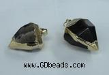 NGP1417 20*25mm - 25*30mm faceted nuggets smoky quartz pendants