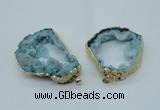 NGP1424 30*45mm - 45*55mm freeform plated druzy agate pendants