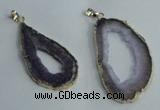 NGP1427 30*45mm - 45*55mm freeform plated druzy agate pendants