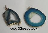 NGP1430 30*45mm - 45*55mm freeform plated druzy agate pendants