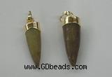 NGP1454 8*25mm - 10*35mm bullet agate gemstone pendants wholesale