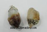 NGP1458 25*40mm - 35*55mm nuggets citrine gemstone pendants