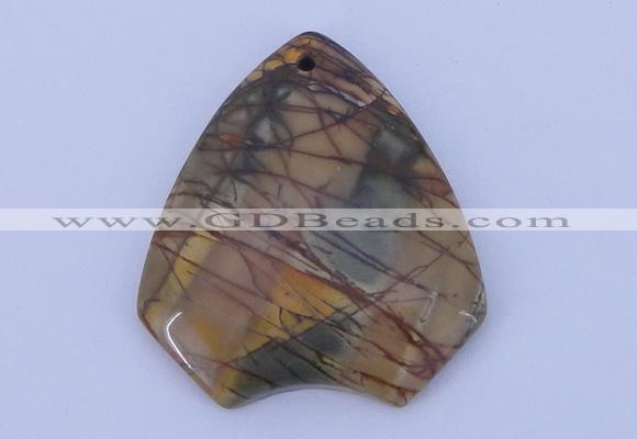 NGP146 2pcs 40*44mm fashion picasso jasper gemstone pendants