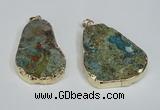 NGP1471 30*40mm - 40*50mm freeform chrysocolla gemstone pendants