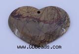 NGP148 2pcs 35*50mm heart fashion picasso jasper gemstone pendants