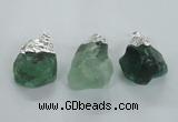 NGP1482 20*35mm - 25*45mm nuggets green fluorite pendants