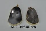 NGP1490 30*45mm - 40*50mm freeform plated druzy agate pendants