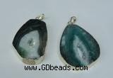 NGP1493 30*45mm - 40*50mm freeform plated druzy agate pendants