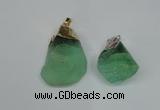 NGP1503 20*30mm - 25*50mm nuggets green fluorite pendants