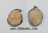 NGP1519 30*35mm - 30*40mm freeform plated druzy agate pendants