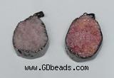 NGP1520 30*35mm - 30*40mm freeform plated druzy agate pendants