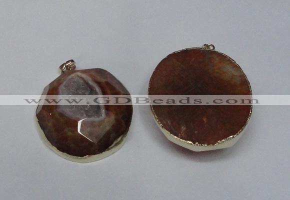 NGP1526 50*55mm - 55*60mm freeform druzy agate pendants