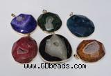 NGP1531 50*55mm - 55*60mm freeform druzy agate pendants