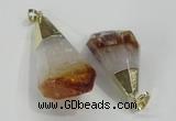 NGP1550 20*35mm - 25*45mm faceted nuggets citrine gemstone pendants