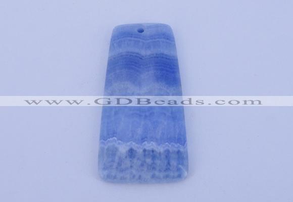 NGP156 2pcs 28*55mm trapezoid dyed blue lace agate gemstone pendants