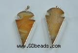 NGP1571 30*65mm arrowhead agate gemstone pendants