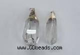 NGP1576 18*50mm - 22*60mm faceted nuggets white crystal pendants