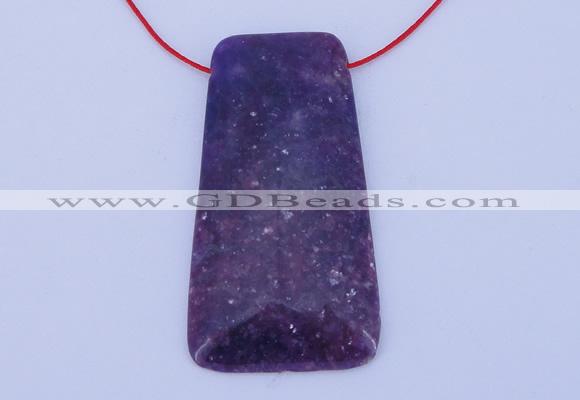 NGP158 2pcs 28*55mm trapezoid kunzite gemstone pendants