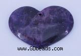 NGP160 2pcs 35*50mm heart kunzite gemstone pendants jewelry