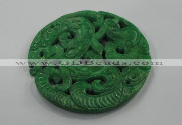 NGP1619 66*67mm Carved dyed natural hetian jade pendants wholesale