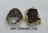 NGP1676 40*45mm - 45*60mm freeform plated druzy agate pendants