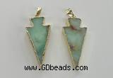 NGP1702 18*39mm arrowhead australia chrysoprase pendants