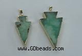 NGP1704 18*38mm - 27*47mm arrowhead australia chrysoprase pendants