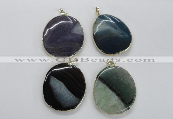 NGP1705 35*45mm - 45*50mm freeform agate gemstone pendants