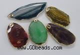 NGP1706 35*55mm - 40*65mm freeform agate gemstone pendants