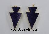 NGP1716 28*50mm - 30*55mm arrowhead agate gemstone pendants