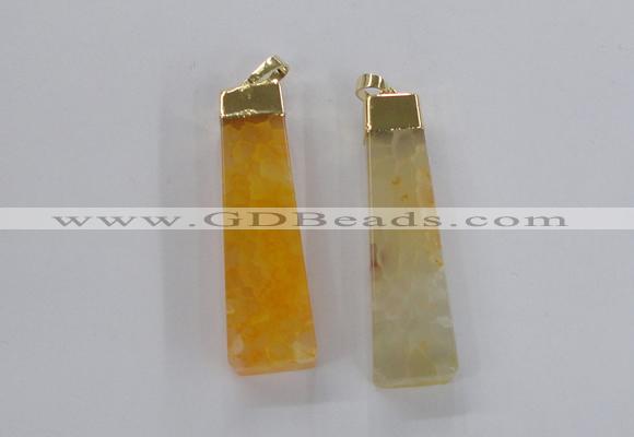 NGP1727 15*55mm trapezoid agate gemstone pendants wholesale