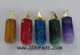 NGP1739 17*60mm faceted nuggets agate gemstone pendants wholesale