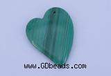 NGP174 2pcs 30*40mm heart synthetic malachite gemstone pendants