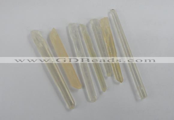 NGP1760 6*55mm - 8*80mm sticks white crystal beads pendants