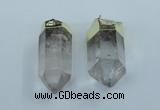 NGP1764 25*55mm - 20*60mm faceted nuggets white crystal pendants