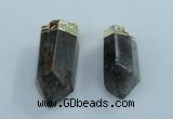 NGP1767 20*45mm - 25*50mm faceted nuggets green phantom quartz pendants